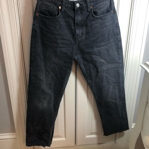 Topshop Straight Leg Black Jeans